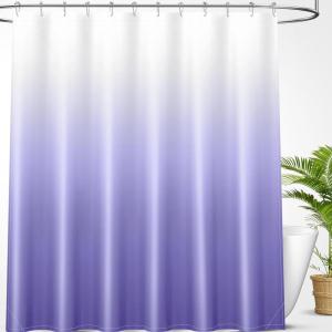 imageOLANLY Luxury Black and Grey Ombre Shower Curtain Sets with 12 Hooks Waterproof and Washable Decorative Shower Curtains for Bathroom 72x72 InchesLavender Ombre 12 Metal Hooks