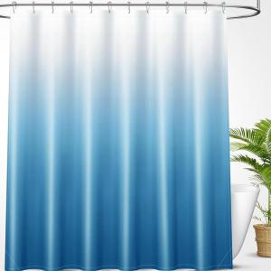 imageOLANLY Luxury Black and Grey Ombre Shower Curtain Sets with 12 Hooks Waterproof and Washable Decorative Shower Curtains for Bathroom 72x72 InchesPeacock Blue Ombre 12 Metal Hooks