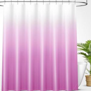 imageOLANLY Luxury Black and Grey Ombre Shower Curtain Sets with 12 Hooks Waterproof and Washable Decorative Shower Curtains for Bathroom 72x72 InchesPink Ombre 12 Metal Hooks