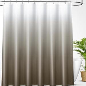 imageOLANLY Luxury Black and Grey Ombre Shower Curtain Sets with 12 Hooks Waterproof and Washable Decorative Shower Curtains for Bathroom 72x72 InchesTan Ombre 12 Metal Hooks