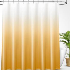 imageOLANLY Luxury Black and Grey Ombre Shower Curtain Sets with 12 Hooks Waterproof and Washable Decorative Shower Curtains for Bathroom 72x72 InchesYellow Ombre 12 Metal Hooks