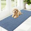 imageOLANLY Dog Door Mat for Muddy Paws 48x30 Ultra Absorbent Chenille Mud Doormat NonSlip Washable and Dirt Trapping Doormat for Indoor Entryway QuickDry Indoor Pet Bed Mats for Dogs GreyAiry Blue
