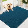 imageOLANLY Dog Door Mat for Muddy Paws 48x30 Ultra Absorbent Chenille Mud Doormat NonSlip Washable and Dirt Trapping Doormat for Indoor Entryway QuickDry Indoor Pet Bed Mats for Dogs GreyAtlantic Blue