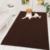 imageOLANLY Dog Door Mat for Muddy Paws 48x30 Ultra Absorbent Chenille Mud Doormat NonSlip Washable and Dirt Trapping Doormat for Indoor Entryway QuickDry Indoor Pet Bed Mats for Dogs GreyBrown