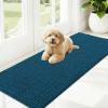 imageOLANLY Dog Door Mat for Muddy Paws 48x30 Ultra Absorbent Chenille Mud Doormat NonSlip Washable and Dirt Trapping Doormat for Indoor Entryway QuickDry Indoor Pet Bed Mats for Dogs GreyAtlantic Blue