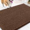 imageOLANLY Dog Door Mat for Muddy Paws 48x30 Ultra Absorbent Chenille Mud Doormat NonSlip Washable and Dirt Trapping Doormat for Indoor Entryway QuickDry Indoor Pet Bed Mats for Dogs GreyMocha