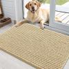 imageOLANLY Dog Door Mat for Muddy Paws 48x30 Ultra Absorbent Chenille Mud Doormat NonSlip Washable and Dirt Trapping Doormat for Indoor Entryway QuickDry Indoor Pet Bed Mats for Dogs GreySand