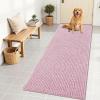 imageOLANLY Dog Door Mat for Muddy Paws 48x30 Ultra Absorbent Chenille Mud Doormat NonSlip Washable and Dirt Trapping Doormat for Indoor Entryway QuickDry Indoor Pet Bed Mats for Dogs GreyDusty Rose