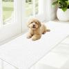 imageOLANLY Dog Door Mat for Muddy Paws 48x30 Ultra Absorbent Chenille Mud Doormat NonSlip Washable and Dirt Trapping Doormat for Indoor Entryway QuickDry Indoor Pet Bed Mats for Dogs GreyWhite