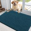 imageOLANLY Dog Door Mat for Muddy Paws 48x30 Ultra Absorbent Chenille Mud Doormat NonSlip Washable and Dirt Trapping Doormat for Indoor Entryway QuickDry Indoor Pet Bed Mats for Dogs GreyAtlantic Blue