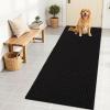 imageOLANLY Dog Door Mat for Muddy Paws 48x30 Ultra Absorbent Chenille Mud Doormat NonSlip Washable and Dirt Trapping Doormat for Indoor Entryway QuickDry Indoor Pet Bed Mats for Dogs GreyBlack