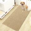 imageOLANLY Dog Door Mat for Muddy Paws 48x30 Ultra Absorbent Chenille Mud Doormat NonSlip Washable and Dirt Trapping Doormat for Indoor Entryway QuickDry Indoor Pet Bed Mats for Dogs GreyBeige