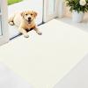 imageOLANLY Dog Door Mat for Muddy Paws 48x30 Ultra Absorbent Chenille Mud Doormat NonSlip Washable and Dirt Trapping Doormat for Indoor Entryway QuickDry Indoor Pet Bed Mats for Dogs GreyIvory