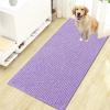 imageOLANLY Dog Door Mat for Muddy Paws 48x30 Ultra Absorbent Chenille Mud Doormat NonSlip Washable and Dirt Trapping Doormat for Indoor Entryway QuickDry Indoor Pet Bed Mats for Dogs GreyLavender