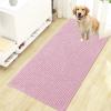 imageOLANLY Dog Door Mat for Muddy Paws 48x30 Ultra Absorbent Chenille Mud Doormat NonSlip Washable and Dirt Trapping Doormat for Indoor Entryway QuickDry Indoor Pet Bed Mats for Dogs GreyDusty Rose