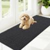 imageOLANLY Dog Door Mat for Muddy Paws 48x30 Ultra Absorbent Chenille Mud Doormat NonSlip Washable and Dirt Trapping Doormat for Indoor Entryway QuickDry Indoor Pet Bed Mats for Dogs GreyDark Grey