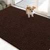 imageOLANLY Dog Door Mat for Muddy Paws 48x30 Ultra Absorbent Chenille Mud Doormat NonSlip Washable and Dirt Trapping Doormat for Indoor Entryway QuickDry Indoor Pet Bed Mats for Dogs GreyBrown