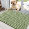 imageOLANLY Dog Door Mat for Muddy Paws 48x30 Ultra Absorbent Chenille Mud Doormat NonSlip Washable and Dirt Trapping Doormat for Indoor Entryway QuickDry Indoor Pet Bed Mats for Dogs GreySage Green