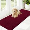 imageOLANLY Dog Door Mat for Muddy Paws 48x30 Ultra Absorbent Chenille Mud Doormat NonSlip Washable and Dirt Trapping Doormat for Indoor Entryway QuickDry Indoor Pet Bed Mats for Dogs GreyBurgundy