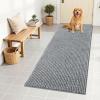 imageOLANLY Dog Door Mat for Muddy Paws 48x30 Ultra Absorbent Chenille Mud Doormat NonSlip Washable and Dirt Trapping Doormat for Indoor Entryway QuickDry Indoor Pet Bed Mats for Dogs GreyGrey