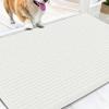 imageOLANLY Dog Door Mat for Muddy Paws 48x30 Ultra Absorbent Chenille Mud Doormat NonSlip Washable and Dirt Trapping Doormat for Indoor Entryway QuickDry Indoor Pet Bed Mats for Dogs GreyIvory