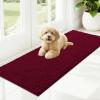 imageOLANLY Dog Door Mat for Muddy Paws 48x30 Ultra Absorbent Chenille Mud Doormat NonSlip Washable and Dirt Trapping Doormat for Indoor Entryway QuickDry Indoor Pet Bed Mats for Dogs GreyBurgundy