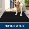 imageOLANLY Dog Door Mat for Muddy Paws 48x30 Ultra Absorbent Chenille Mud Doormat NonSlip Washable and Dirt Trapping Doormat for Indoor Entryway QuickDry Indoor Pet Bed Mats for Dogs GreyBlack