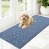 imageOLANLY Dog Door Mat for Muddy Paws 48x30 Ultra Absorbent Chenille Mud Doormat NonSlip Washable and Dirt Trapping Doormat for Indoor Entryway QuickDry Indoor Pet Bed Mats for Dogs GreyAiry Blue