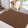 imageOLANLY Dog Door Mat for Muddy Paws 48x30 Ultra Absorbent Chenille Mud Doormat NonSlip Washable and Dirt Trapping Doormat for Indoor Entryway QuickDry Indoor Pet Bed Mats for Dogs GreyMocha