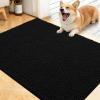 imageOLANLY Dog Door Mat for Muddy Paws 48x30 Ultra Absorbent Chenille Mud Doormat NonSlip Washable and Dirt Trapping Doormat for Indoor Entryway QuickDry Indoor Pet Bed Mats for Dogs GreyBlack