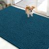 imageOLANLY Dog Door Mat for Muddy Paws 48x30 Ultra Absorbent Chenille Mud Doormat NonSlip Washable and Dirt Trapping Doormat for Indoor Entryway QuickDry Indoor Pet Bed Mats for Dogs GreyAtlantic Blue