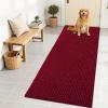 imageOLANLY Dog Door Mat for Muddy Paws 48x30 Ultra Absorbent Chenille Mud Doormat NonSlip Washable and Dirt Trapping Doormat for Indoor Entryway QuickDry Indoor Pet Bed Mats for Dogs GreyBurgundy