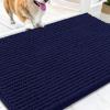 imageOLANLY Dog Door Mat for Muddy Paws 48x30 Ultra Absorbent Chenille Mud Doormat NonSlip Washable and Dirt Trapping Doormat for Indoor Entryway QuickDry Indoor Pet Bed Mats for Dogs GreyNavy Blue