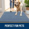 imageOLANLY Dog Door Mat for Muddy Paws 48x30 Ultra Absorbent Chenille Mud Doormat NonSlip Washable and Dirt Trapping Doormat for Indoor Entryway QuickDry Indoor Pet Bed Mats for Dogs GreyAiry Blue