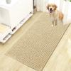 imageOLANLY Dog Door Mat for Muddy Paws 48x30 Ultra Absorbent Chenille Mud Doormat NonSlip Washable and Dirt Trapping Doormat for Indoor Entryway QuickDry Indoor Pet Bed Mats for Dogs GreySand