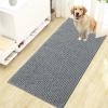 imageOLANLY Dog Door Mat for Muddy Paws 48x30 Ultra Absorbent Chenille Mud Doormat NonSlip Washable and Dirt Trapping Doormat for Indoor Entryway QuickDry Indoor Pet Bed Mats for Dogs GreyGrey