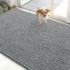 imageOLANLY Dog Door Mat for Muddy Paws 48x30 Ultra Absorbent Chenille Mud Doormat NonSlip Washable and Dirt Trapping Doormat for Indoor Entryway QuickDry Indoor Pet Bed Mats for Dogs GreyGrey