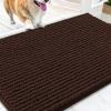 imageOLANLY Dog Door Mat for Muddy Paws 48x30 Ultra Absorbent Chenille Mud Doormat NonSlip Washable and Dirt Trapping Doormat for Indoor Entryway QuickDry Indoor Pet Bed Mats for Dogs GreyBrown