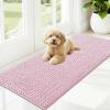 imageOLANLY Dog Door Mat for Muddy Paws 48x30 Ultra Absorbent Chenille Mud Doormat NonSlip Washable and Dirt Trapping Doormat for Indoor Entryway QuickDry Indoor Pet Bed Mats for Dogs GreyDusty Rose