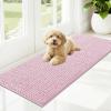 imageOLANLY Dog Door Mat for Muddy Paws 48x30 Ultra Absorbent Chenille Mud Doormat NonSlip Washable and Dirt Trapping Doormat for Indoor Entryway QuickDry Indoor Pet Bed Mats for Dogs GreyDusty Rose