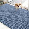 imageOLANLY Dog Door Mat for Muddy Paws 48x30 Ultra Absorbent Chenille Mud Doormat NonSlip Washable and Dirt Trapping Doormat for Indoor Entryway QuickDry Indoor Pet Bed Mats for Dogs GreyAiry Blue