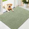 imageOLANLY Dog Door Mat for Muddy Paws 48x30 Ultra Absorbent Chenille Mud Doormat NonSlip Washable and Dirt Trapping Doormat for Indoor Entryway QuickDry Indoor Pet Bed Mats for Dogs GreySage Green