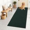 imageOLANLY Dog Door Mat for Muddy Paws 48x30 Ultra Absorbent Chenille Mud Doormat NonSlip Washable and Dirt Trapping Doormat for Indoor Entryway QuickDry Indoor Pet Bed Mats for Dogs GreyBlackish Green