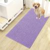 imageOLANLY Dog Door Mat for Muddy Paws 48x30 Ultra Absorbent Chenille Mud Doormat NonSlip Washable and Dirt Trapping Doormat for Indoor Entryway QuickDry Indoor Pet Bed Mats for Dogs GreyLavender