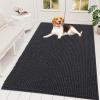 imageOLANLY Dog Door Mat for Muddy Paws 48x30 Ultra Absorbent Chenille Mud Doormat NonSlip Washable and Dirt Trapping Doormat for Indoor Entryway QuickDry Indoor Pet Bed Mats for Dogs GreyDark Grey