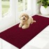 imageOLANLY Dog Door Mat for Muddy Paws 48x30 Ultra Absorbent Chenille Mud Doormat NonSlip Washable and Dirt Trapping Doormat for Indoor Entryway QuickDry Indoor Pet Bed Mats for Dogs GreyBurgundy