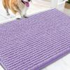 imageOLANLY Dog Door Mat for Muddy Paws 48x30 Ultra Absorbent Chenille Mud Doormat NonSlip Washable and Dirt Trapping Doormat for Indoor Entryway QuickDry Indoor Pet Bed Mats for Dogs GreyLavender