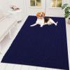 imageOLANLY Dog Door Mat for Muddy Paws 48x30 Ultra Absorbent Chenille Mud Doormat NonSlip Washable and Dirt Trapping Doormat for Indoor Entryway QuickDry Indoor Pet Bed Mats for Dogs GreyNavy Blue