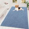 imageOLANLY Dog Door Mat for Muddy Paws 48x30 Ultra Absorbent Chenille Mud Doormat NonSlip Washable and Dirt Trapping Doormat for Indoor Entryway QuickDry Indoor Pet Bed Mats for Dogs GreyAiry Blue