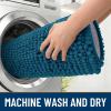 imageOLANLY Dog Door Mat for Muddy Paws 48x30 Ultra Absorbent Chenille Mud Doormat NonSlip Washable and Dirt Trapping Doormat for Indoor Entryway QuickDry Indoor Pet Bed Mats for Dogs GreyAtlantic Blue